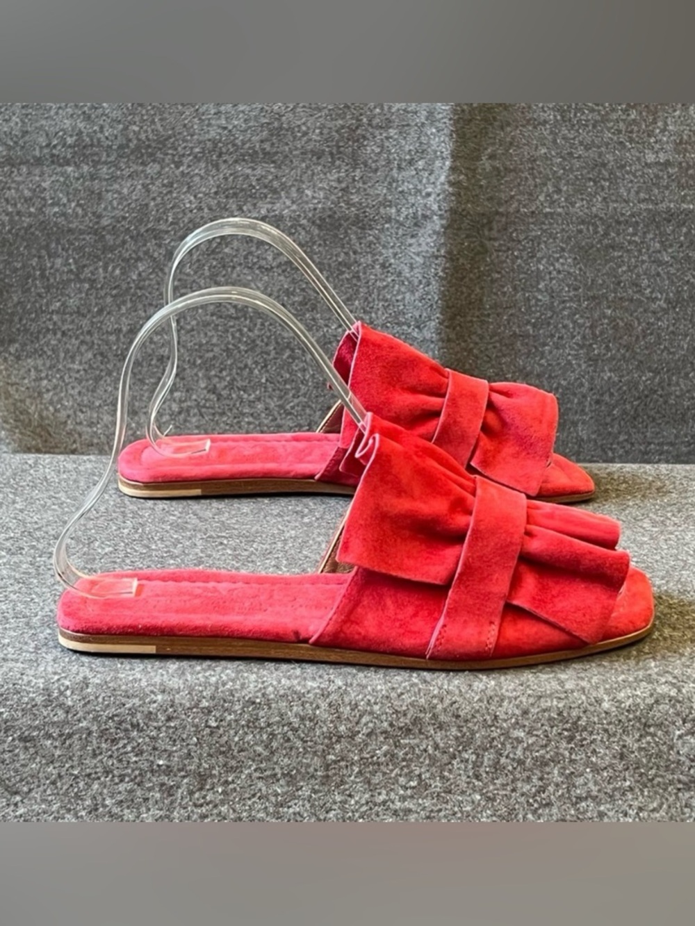 AGL Ruched Slide Red Sandal